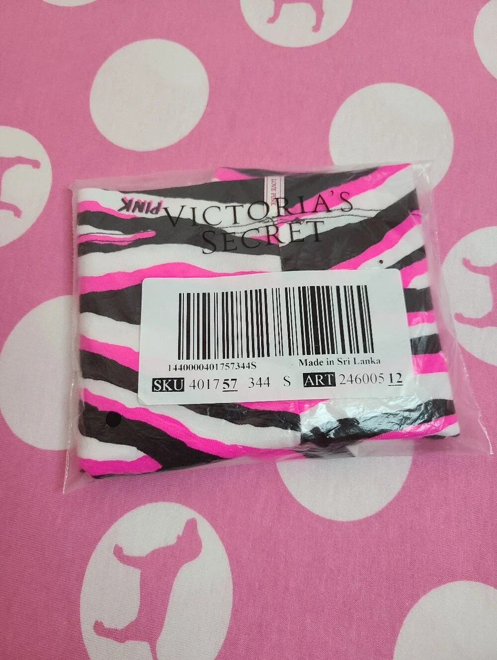 VTG VS PINK Graphic Cotton Ruched Bow Low Rise Boyshort Panty Size Sm